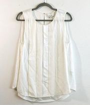 3.1 Phillip Lim Top White Sleeveless Sheath w/ Silk & Lace Inserts Sz 8 NWT