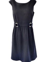 Black Textured Sheath Dress