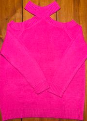 Hot Pink shoulder cut out sweater