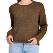 Social Standard by  Ladies Cara Crew Sweater Olive Green