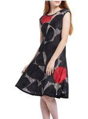 $178 Nic + Zoe Be Bold  Dress Sleeveless Black Red Tan. Size Medium.