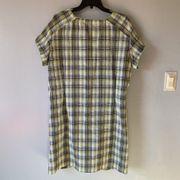 Women’s Woolrich Lichen Green Plaid Thin Lightweight V-Neck Dress Size XXL 2XL