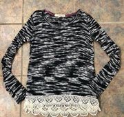 Small Rewind Sweater with Crocheted Bottom