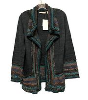 NWT Soft Surroundings Nahla Open Cardigan Sweater Women Size Small Metallic Boho