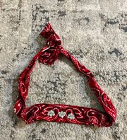 American Eagle red bandana choker necklace