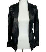 Guess Black Shiny Open Front Blazer Jacket 0