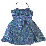 Jack Womans Blue Fit & Flare Dress Size Medium