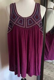 1X Burgundy Sleeveless Top