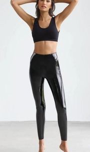 Commando Faux Patent Leather High Waisted Legging in Black Sz XL shiny pull on