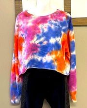 Wild Fable  Bright and Comfy Tie Dye Crewneck Cropped Sweatshirt- XXL