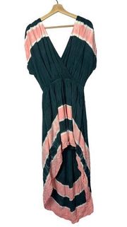 Gypsy 05 Blue & Pink Stripe High Low Wrap Dress XS