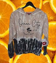 New Hot Kiss Ocean City Maryland Tie Dye Hooded Sweatshirt‎ Size Medium