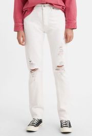 Levi’s 501 White Distressed Jeans