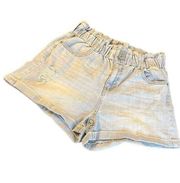 Vanilla Star Distressed Jean Shorts Sz 7/28” Waist Elastic Waist 12” Rise 3” Len