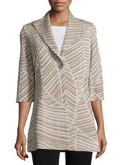 Misook Natural Lines One-Button Jacket in Almond Beige