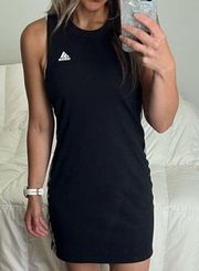 adidas Multi Sport Sleeveless Tank dress xs black striped mini tunic