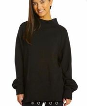 Varley Womens S Arcola Mock Neck Super Soft Sweatshirt Cinch Back Black