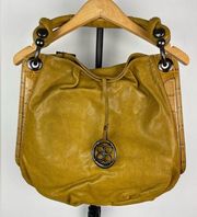 BCBGMAXAZRIA Mustard Yellow Leather Hobo Bag