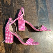 Lily Pulitzer Pink Gingham Amber Lynn Heels