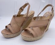 Antonio Melani tan leather wedge sandal
Size 9