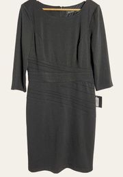 Ellen Tracy NEW Black Long Sleeve Sheath Dress Size 10