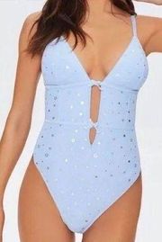 Forever 21  Star Print Mesh Lingerie Bodysuit NWT