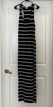 Eyelash Couture Women's Striped Tank Maxi Dress Size    Black White