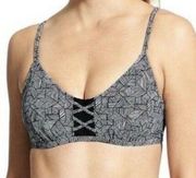 Athleta Laguna Criss Cross Black And White Bikini Top Size 40 B/C