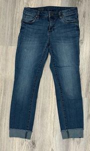 Kut from the Kloth Women’s Ankle Straight Leg Distressed Cuffed Jeans Size 6