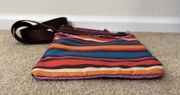 Lesportsac Crossbody Bag Rainbow Colorful Nylon Travel Bag Pockets‎ 3 Zipper EUC