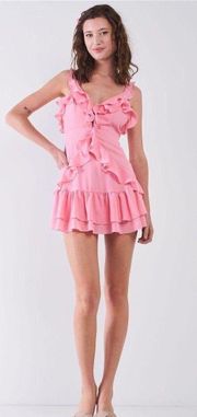 Pink Ruffle Mini Dress