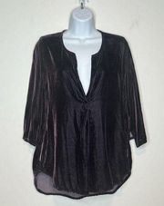 CP Shades Dark Purple Velvet Silk Blend Top SIZE XS