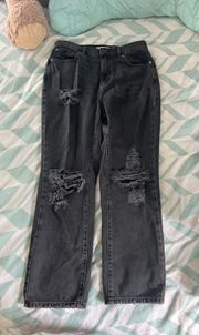 Black Vintage Straight Leg Jeans 