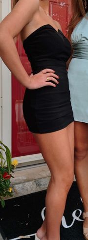 Black Strapless Mini Dress