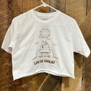 Peanuts Life is great crop T shirt