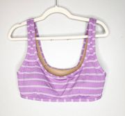 Madewell Playa Nantucket Purple Striped Bathing Suit Top Large