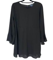 Modcloth Black Sheer Bell Sleeve Flowy Shift Dress Size L New