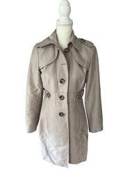 Womens KENNETH COLE Beige Trench Coat Jacket