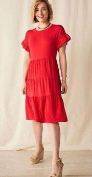 Matilda Jane Bellewood red tired mini Dress, Size SMALL