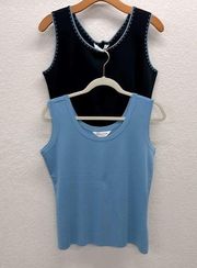 Exclusively Misook 2 Tank Top Shirts M Shell