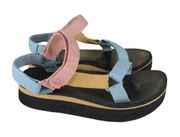 Teva Flatform Flat Platform Universal Light Multicolor Sandals - Women's Size 10