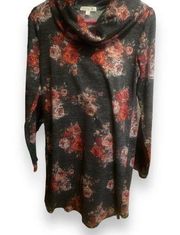 NINE BRITTON x STITCH FIX Marby Cowl Neck Hacci Knit Floral Print Dress Small