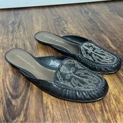 Antonio Melani Black embroidered western leather miles