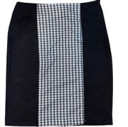 Houndstooth black pencil Skirt