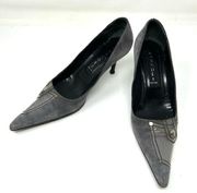 CASADEI gray suede heels, made in Italy, size 8.5