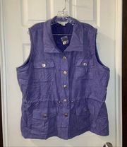 NWOT Drapers & Damon’s Purple Faux Suede Sleeveless Vest size 1X