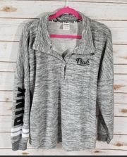 PINK - Victoria's Secret Grey quarter button down