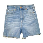 American Eagle  Outfitters Curvy Super High Rise Light Wash Denim Shorts Size 0