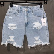 Forever 21 Mom High Rise Shorts- Distressed