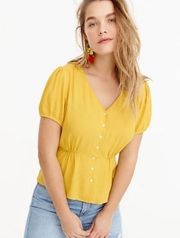 J. Crew | Yellow Peplum Top Medium